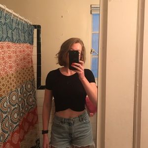 BOGO cropped black tee